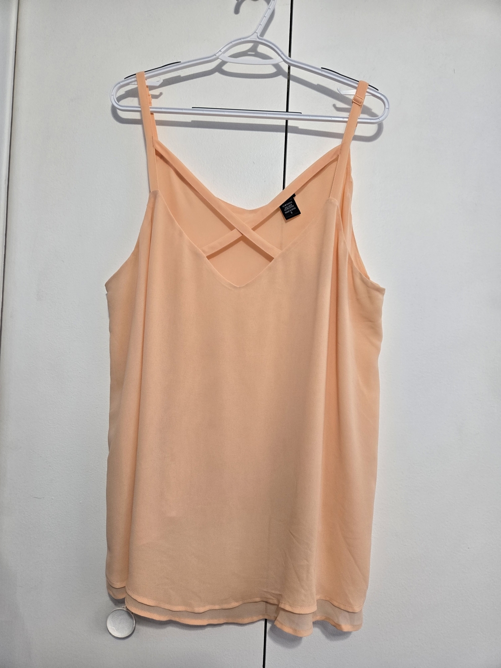 Torrid Peach Chiffon Layered Swing Cami Tank Top‎ Size 3 (3X)